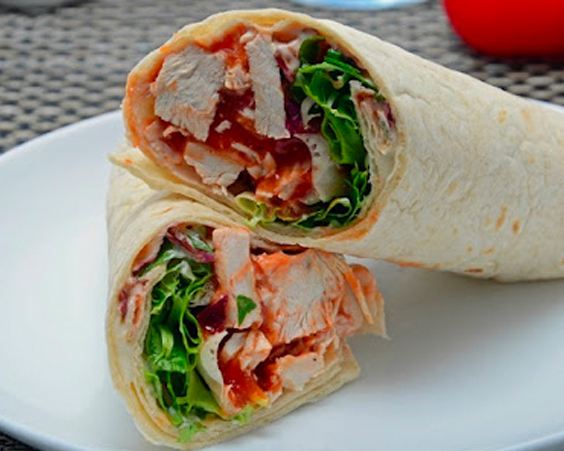 Order BBQ Chicken Wrap food online from Tumble Inn store, Prospect Park on bringmethat.com