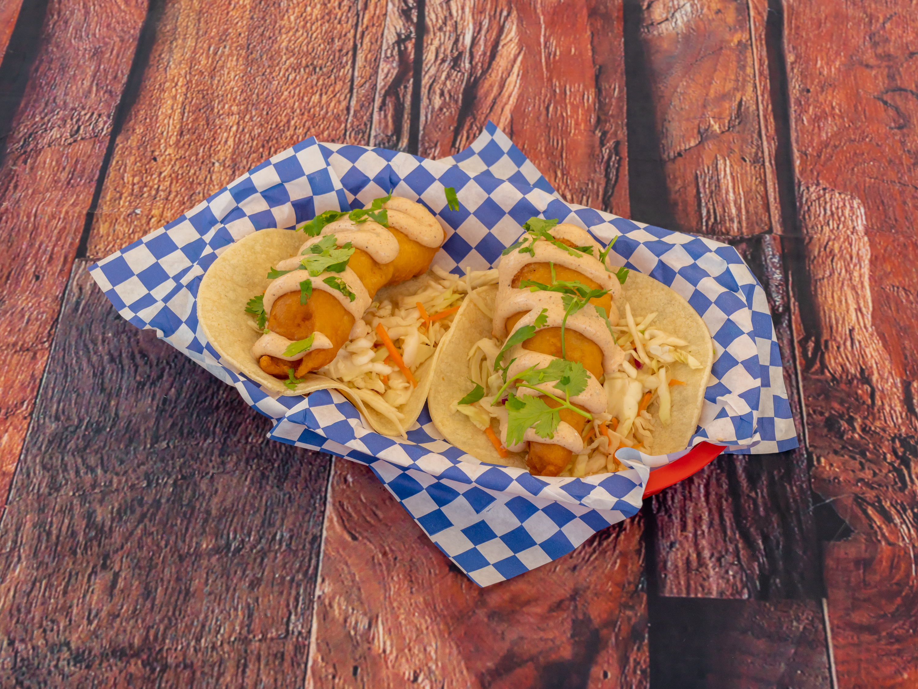 Order Baja Fish Tacos food online from The Codmother Fish & Chips store, San Francisco on bringmethat.com