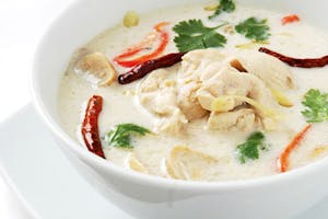 Order Tom Kar (Coconut Soup) Shrimp (Cup) food online from Nine Elephants store, Corning on bringmethat.com