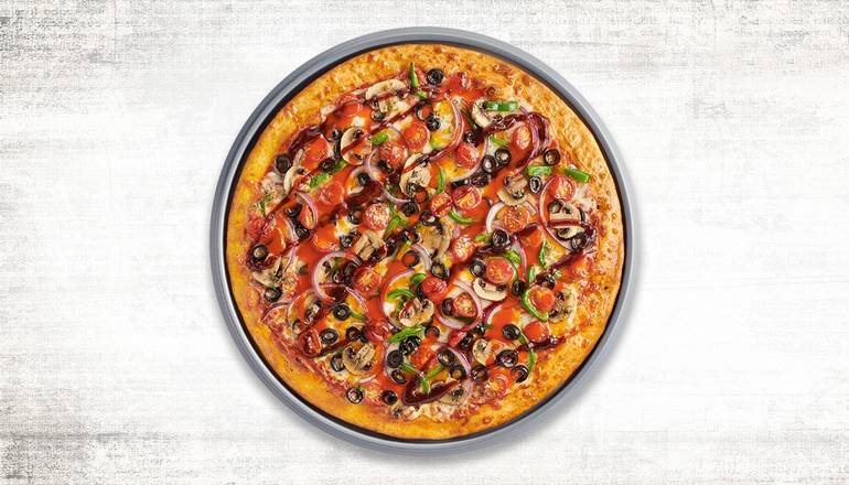 Order Veggie with BBQ & Buffalo Drizzle food online from Pasqually Pizza & Wings P448 store, Whitehall on bringmethat.com