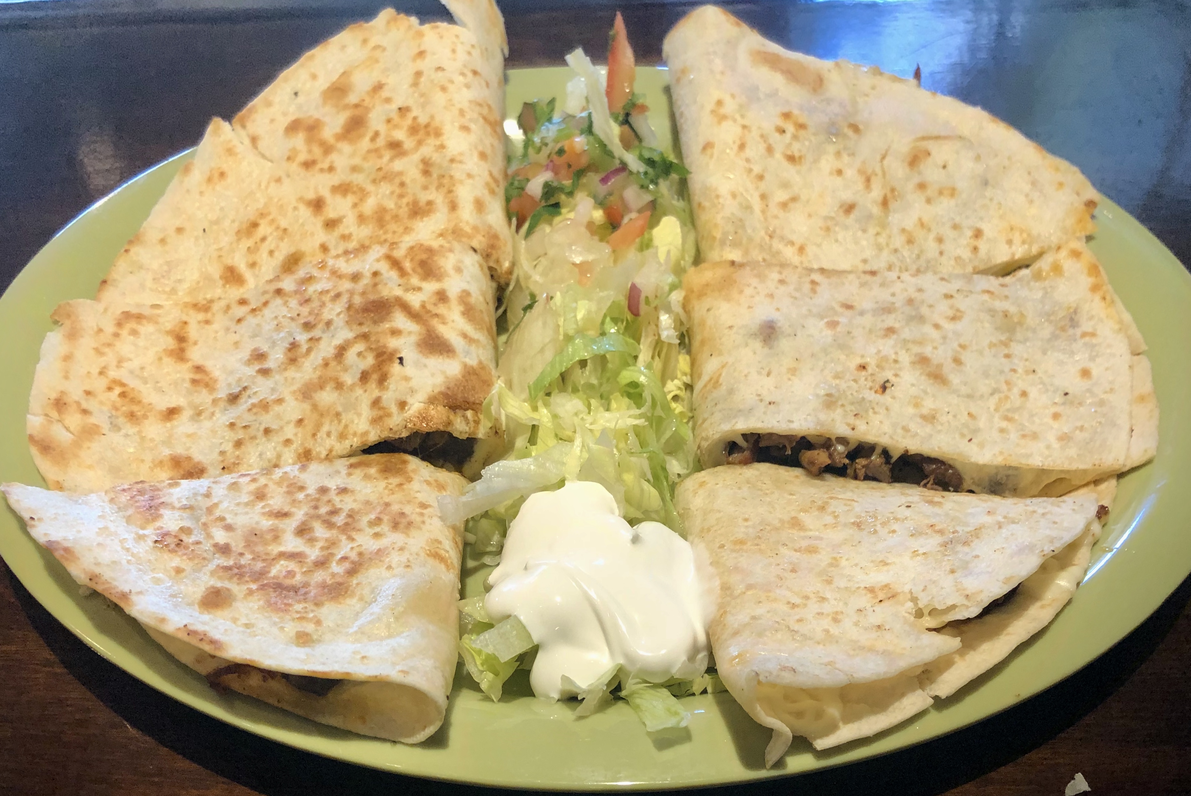 Order Quesadilla Platter food online from Tacos El Norte store, Lake Bluff on bringmethat.com