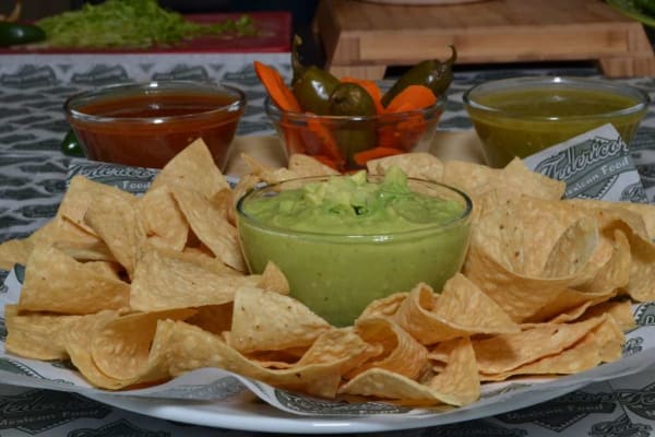 Order Chips and Guacamole Tostada food online from Federico's Mexican Food store, Phoenix on bringmethat.com