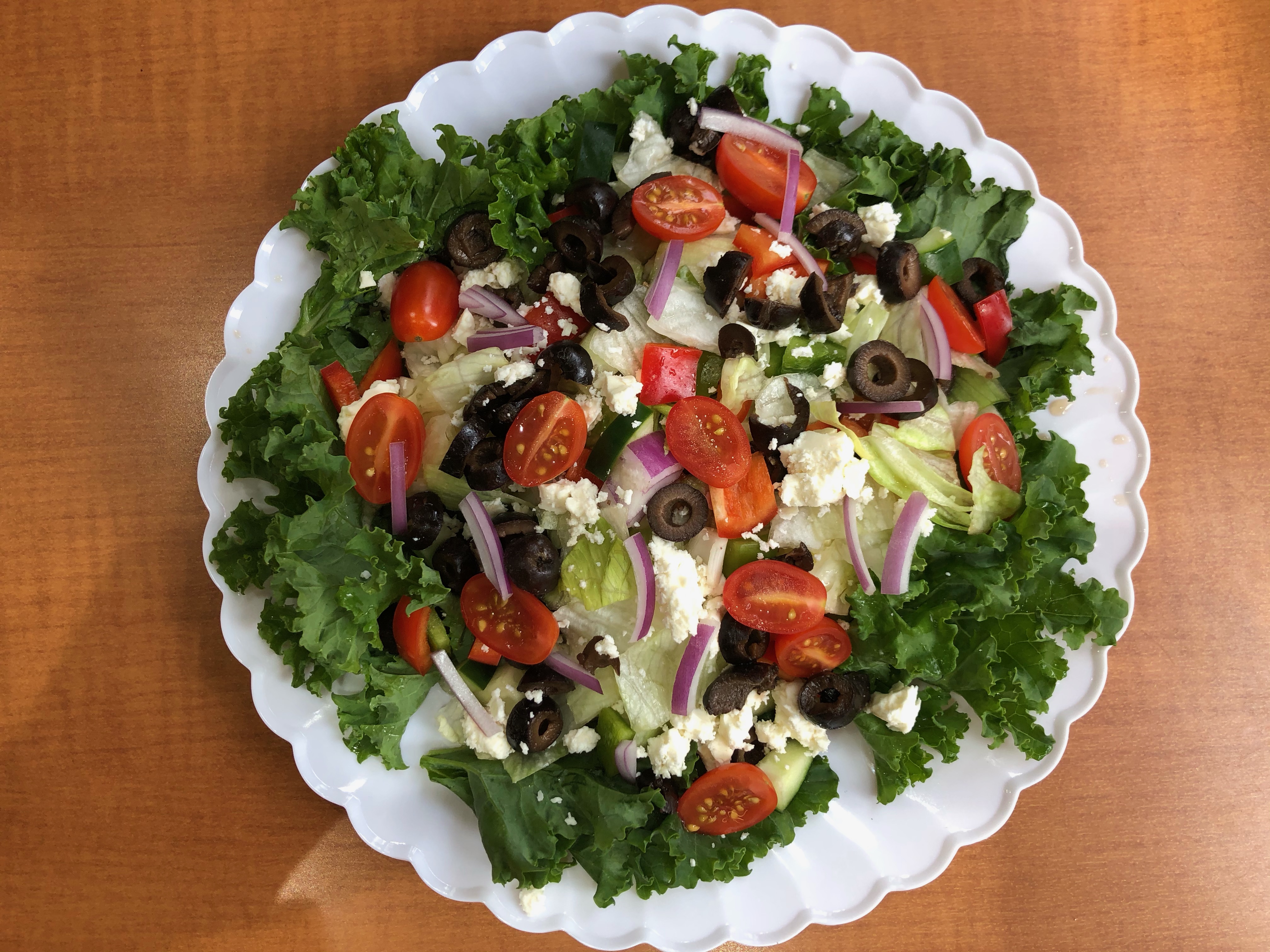 Order Athenian Greek Salad food online from Bagel boss store, New York on bringmethat.com