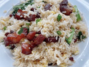 Order Pork Jerky Fried Rice food online from Red Chicken store, San Gabriel on bringmethat.com