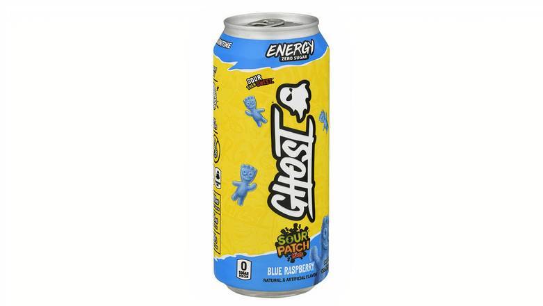 Order Ghost Sour Patch Kids Blue Raspberry Energy Drink, 16 oz food online from Mac On 4th store, Alton on bringmethat.com