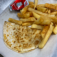 Order F. Kids 1 Cheese Quesadilla and French Fries food online from El Tapatio store, Rocky Mount on bringmethat.com