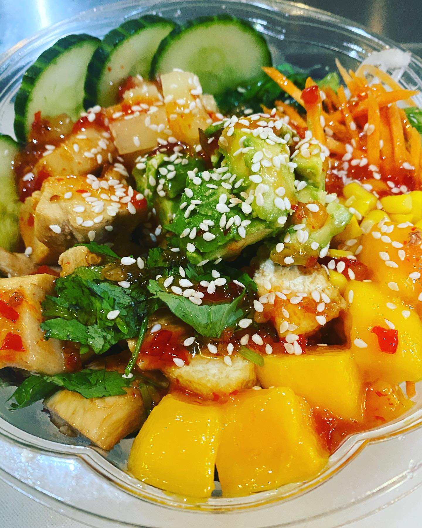 Order Poke Bowl with 2 Proteins food online from Bubble Cafe store, Athens on bringmethat.com