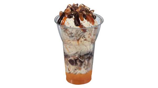 Order Made with Snickers Layered Sundae food online from Baskin Robbins store, Reston on bringmethat.com