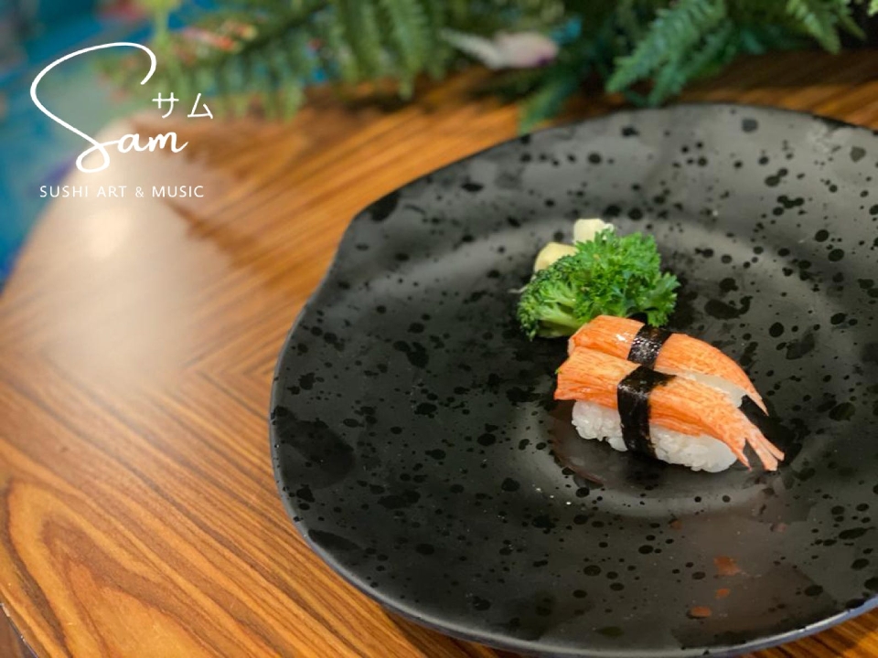 Order Nigiri Kani food online from Sam Sushi Art & Music store, Framingham on bringmethat.com