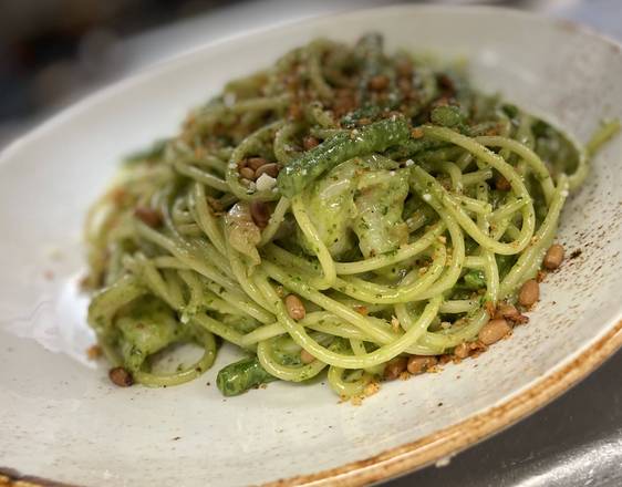 Order Spaghetti Pesto food online from Wood And Fire store, Pleasantville on bringmethat.com