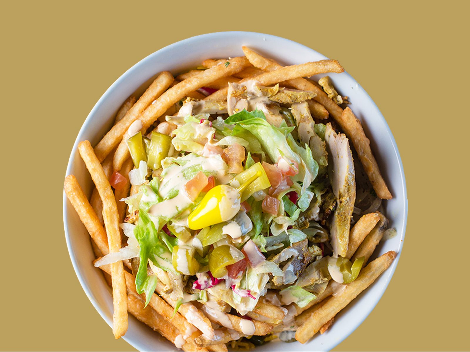 Order Fries Bowl food online from Micheline's Pita House store, La Jolla on bringmethat.com