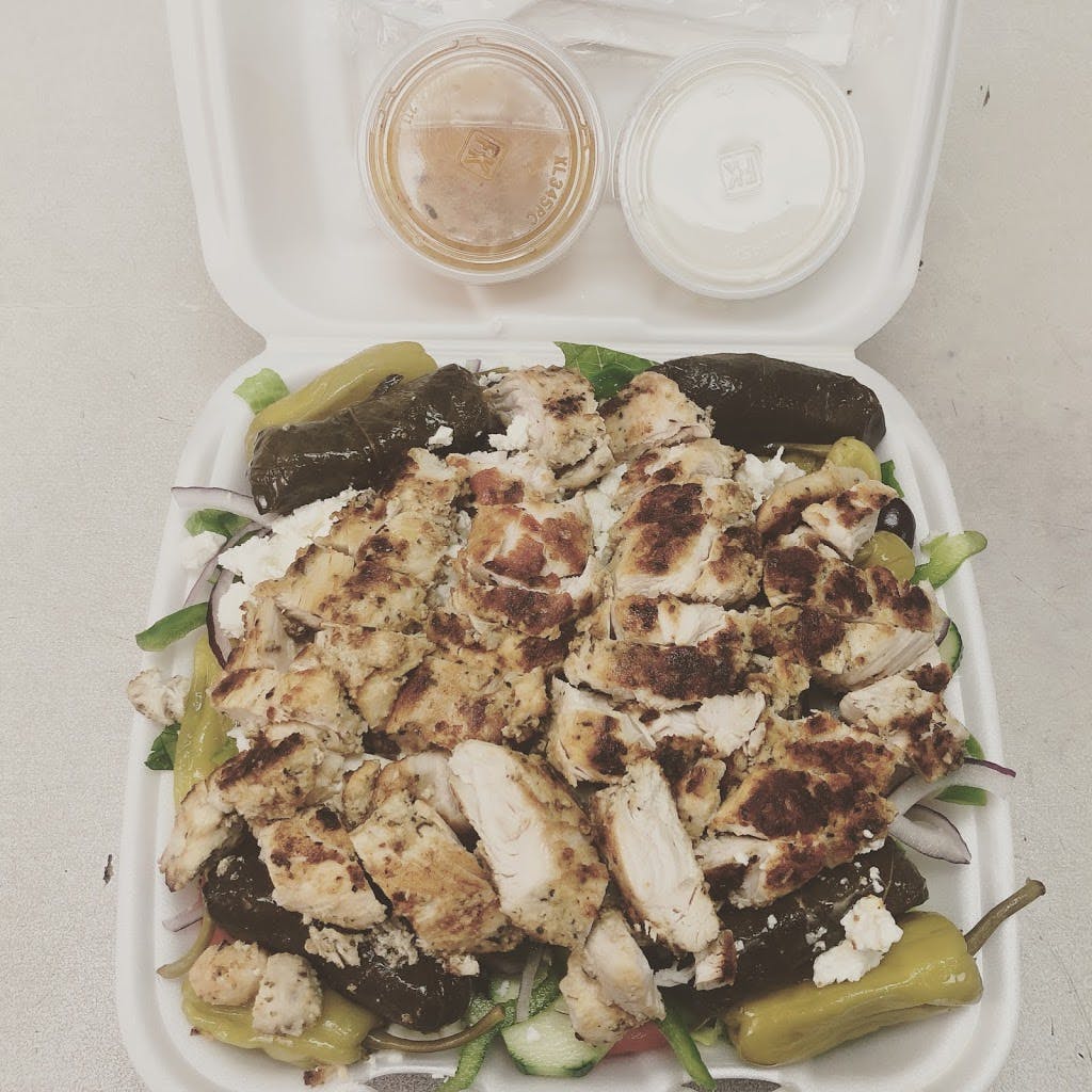 Order Greek Salad with Chicken - Small food online from A-1 Pizza store, Hartford on bringmethat.com