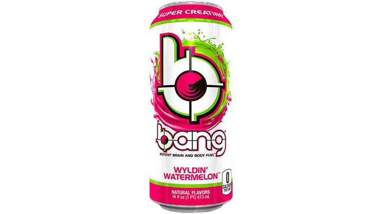 Order Bang Energy Drink with CoQ10 Creatine Wyldin' Watermelon food online from Route 7 Food Mart store, Norwalk on bringmethat.com