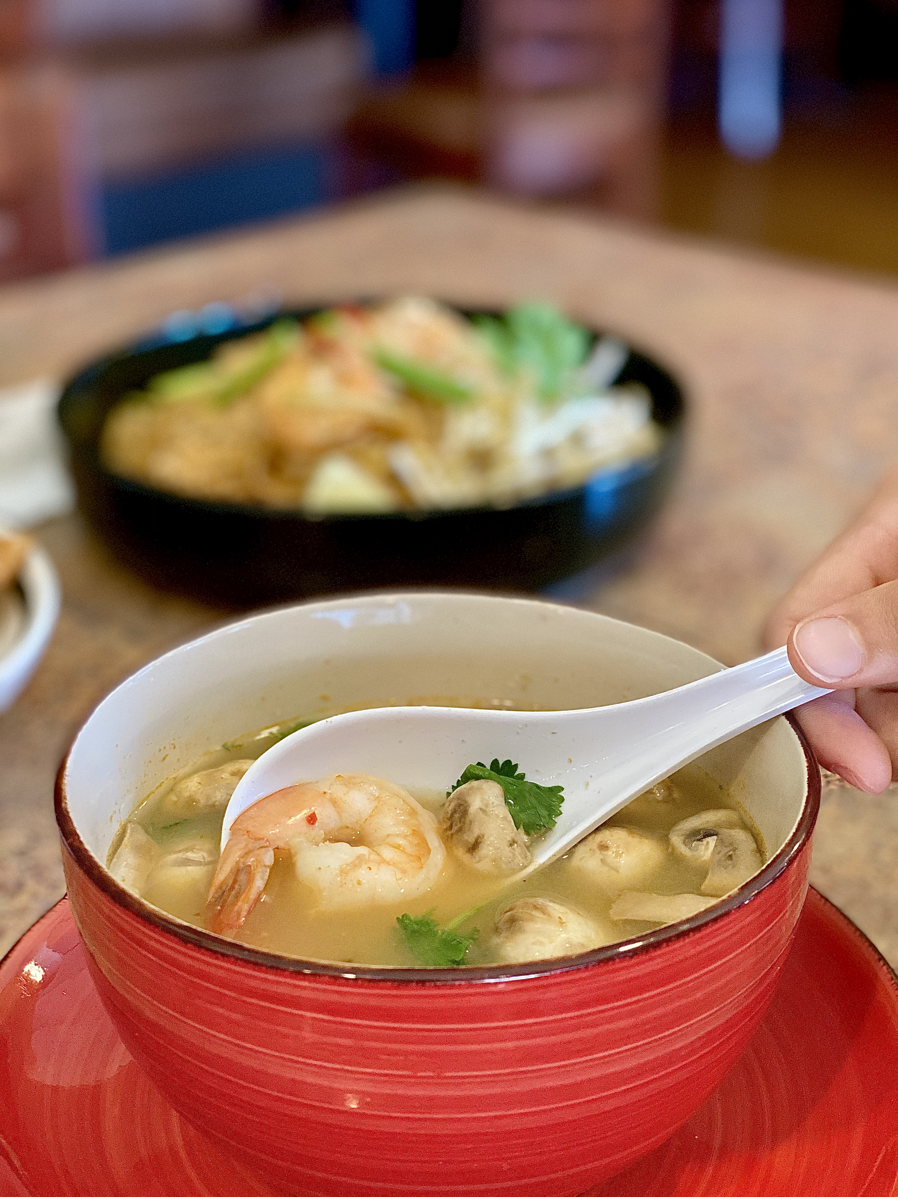 Order Tom Yum Soup (Large) food online from Iyara Thai Cuisine store, Houston on bringmethat.com