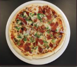 Order 10" Supreme Pizza food online from The Warehouse Cafe store, Richmond on bringmethat.com