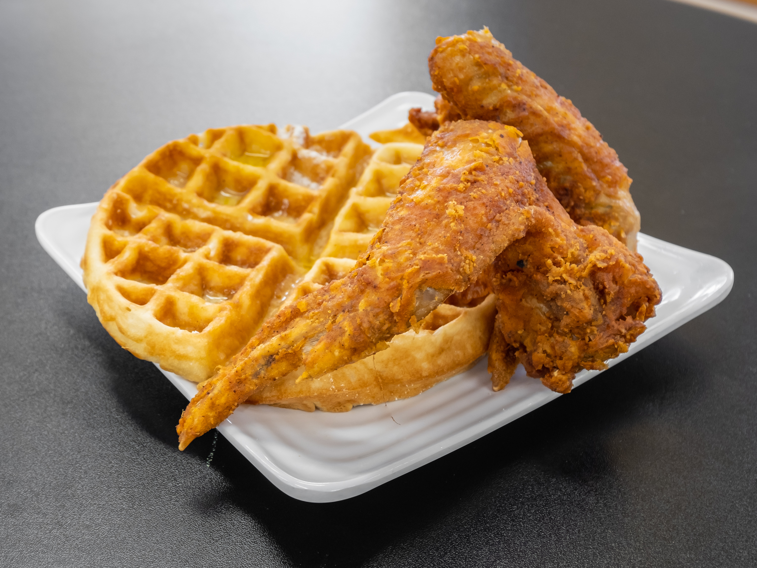 Order Chicken and Waffles Breakfast Platter food online from Lily Kitchen store, Oxon Hill on bringmethat.com