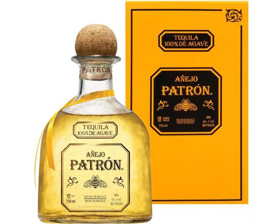 Order Patron Anejo, 750mL tequila (40.0% ABV) food online from Ogden Wine & Spirit store, Naperville on bringmethat.com