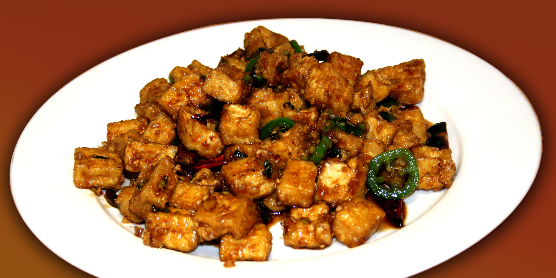 Order Crispy Tofu in Mandarin Sauce food online from Fu Kee store, San Jose on bringmethat.com