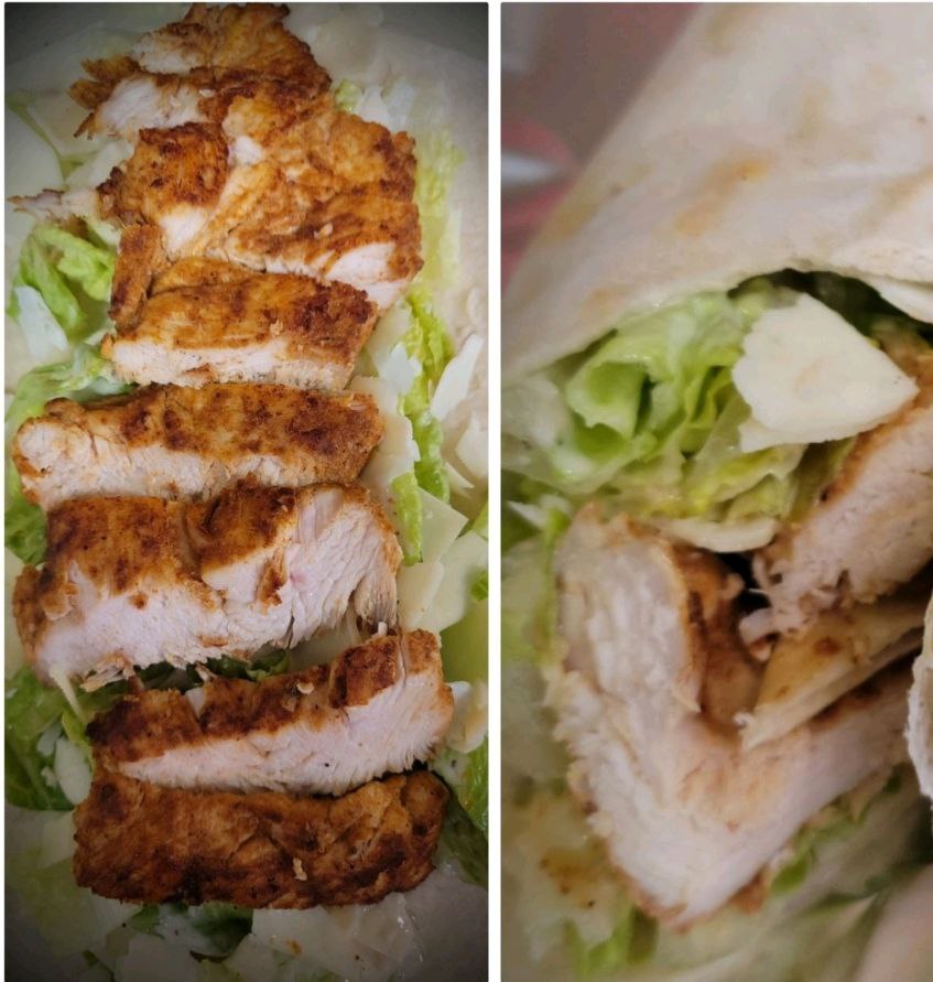 Order GRILLED CHICKEN CAESAR WRAP food online from BAGELS N CREAM store, Robbinsville Township on bringmethat.com