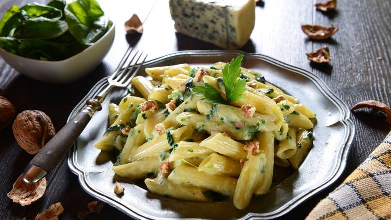 Order Shrimp Penne with Pesto food online from Sea Creations Bistro store, Westbury on bringmethat.com