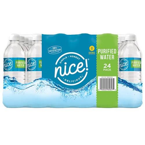 Order Nice! Purified Water - 16.9 fl oz x 24 pack food online from Walgreens store, Monroe on bringmethat.com