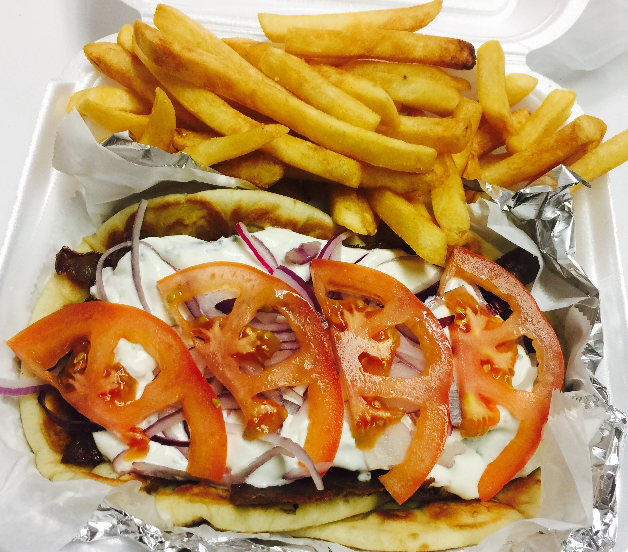 Order Gyro Plate w/ Fries. food online from Sal's Famous Cheesesteaks store, Justice on bringmethat.com
