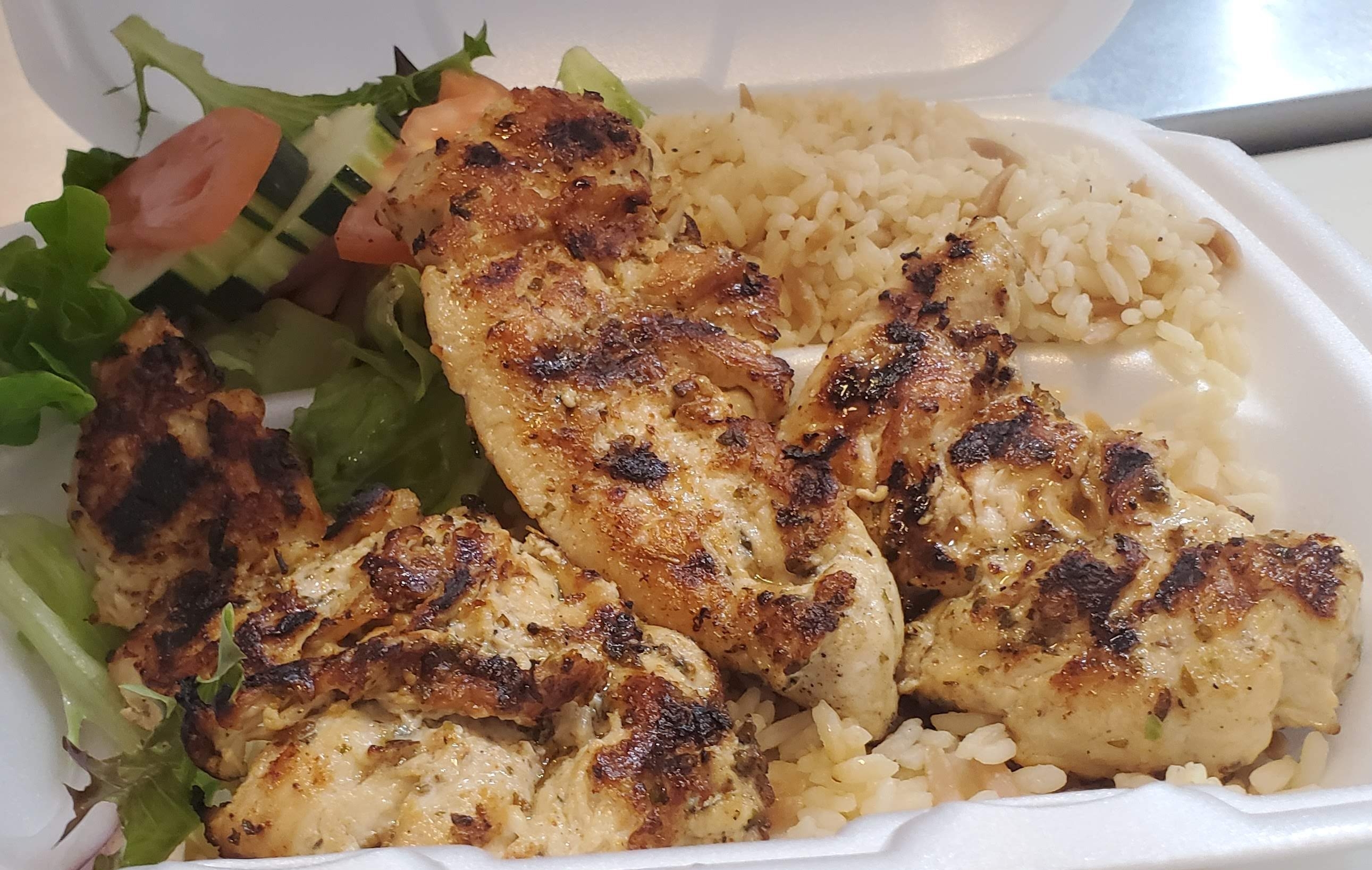 Order Grilled Chicken Breast Plate food online from Chipmonks store, Chicago on bringmethat.com