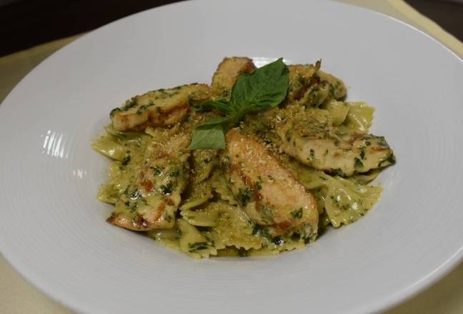 Order Farfalle Pesto with Grilled Chicken food online from Luciano's Ristorante & Lounge store, Rahway on bringmethat.com