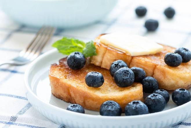 Order Blueberry French Toast food online from Mufasa's Pancakes & French Toast store, Armonk on bringmethat.com