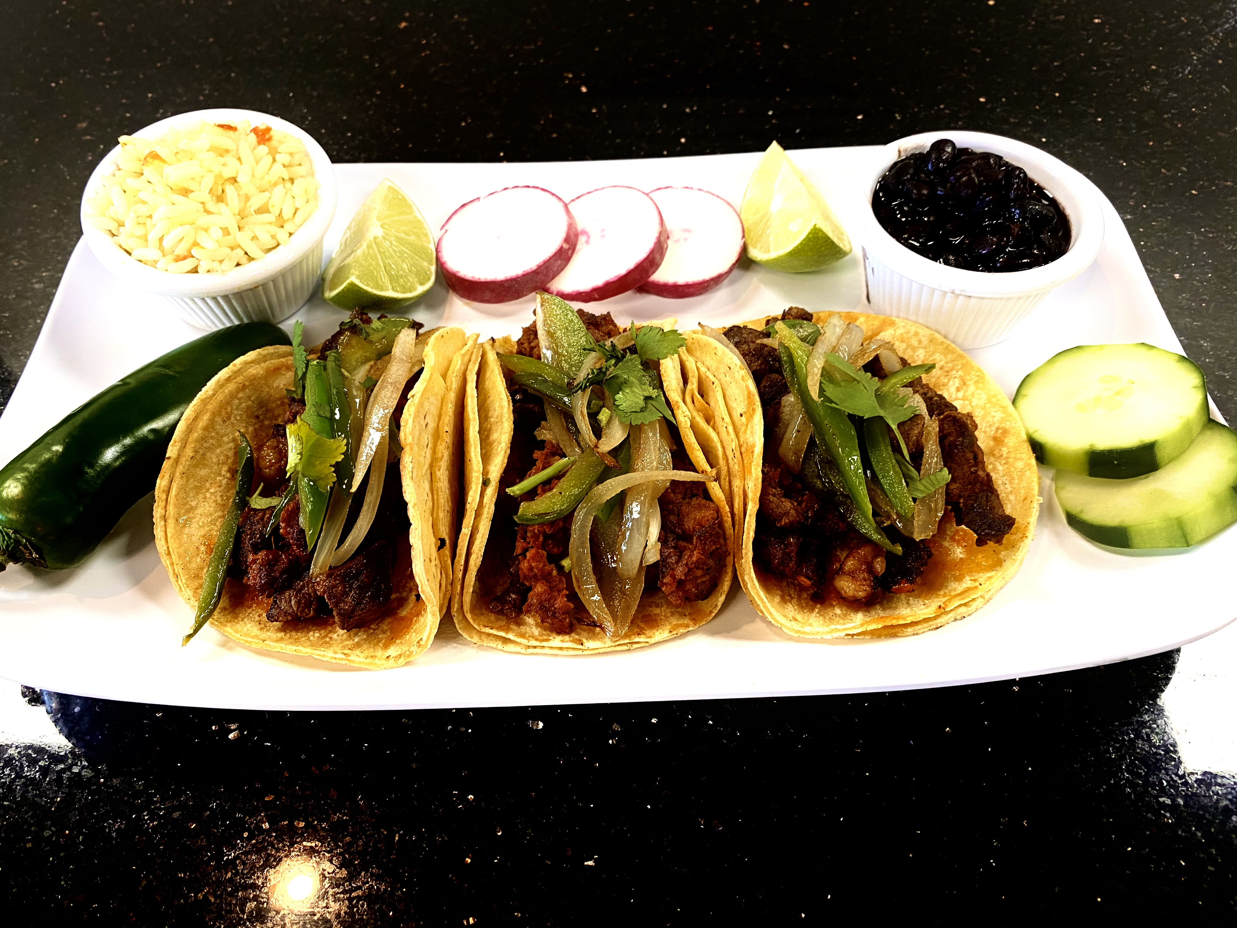 Order Tacos Campechanos Plate food online from El Mexireno store, Oxon Hill on bringmethat.com