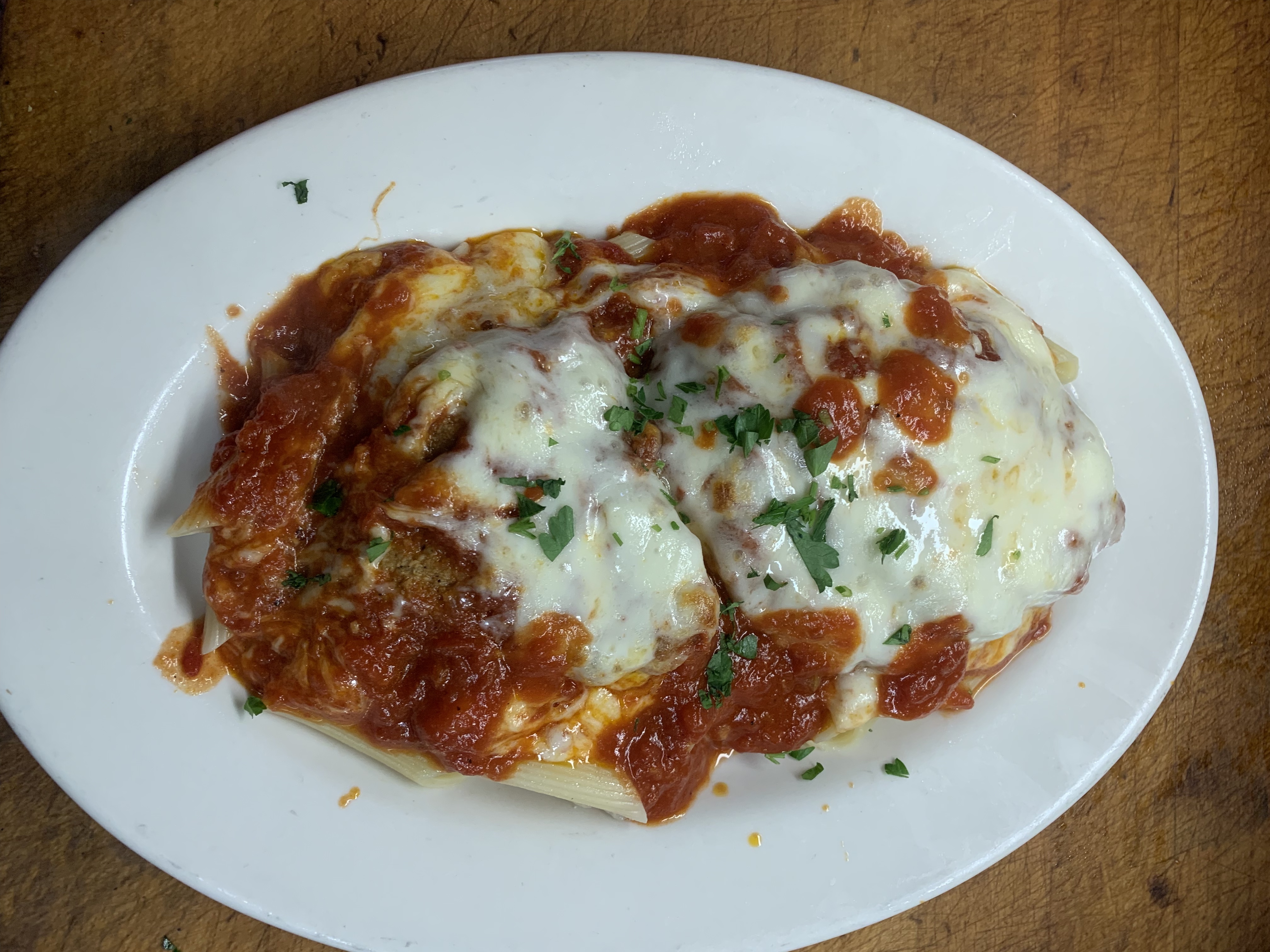 Order Chicken Parmigiana Single Entree food online from Matese Pizzeria Ristorante & Caterers store, Flushing on bringmethat.com