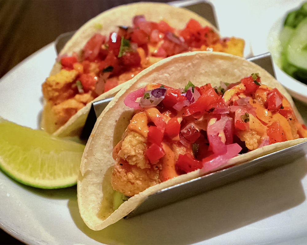 Order Crispy Fish Tacos food online from Burtons Grill store, South Windsor on bringmethat.com