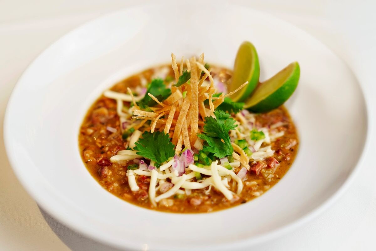 Order White Bean Pork Chili | GF food online from Perry Steakhouse & Grille-Sugar Land store, Sugar Land on bringmethat.com