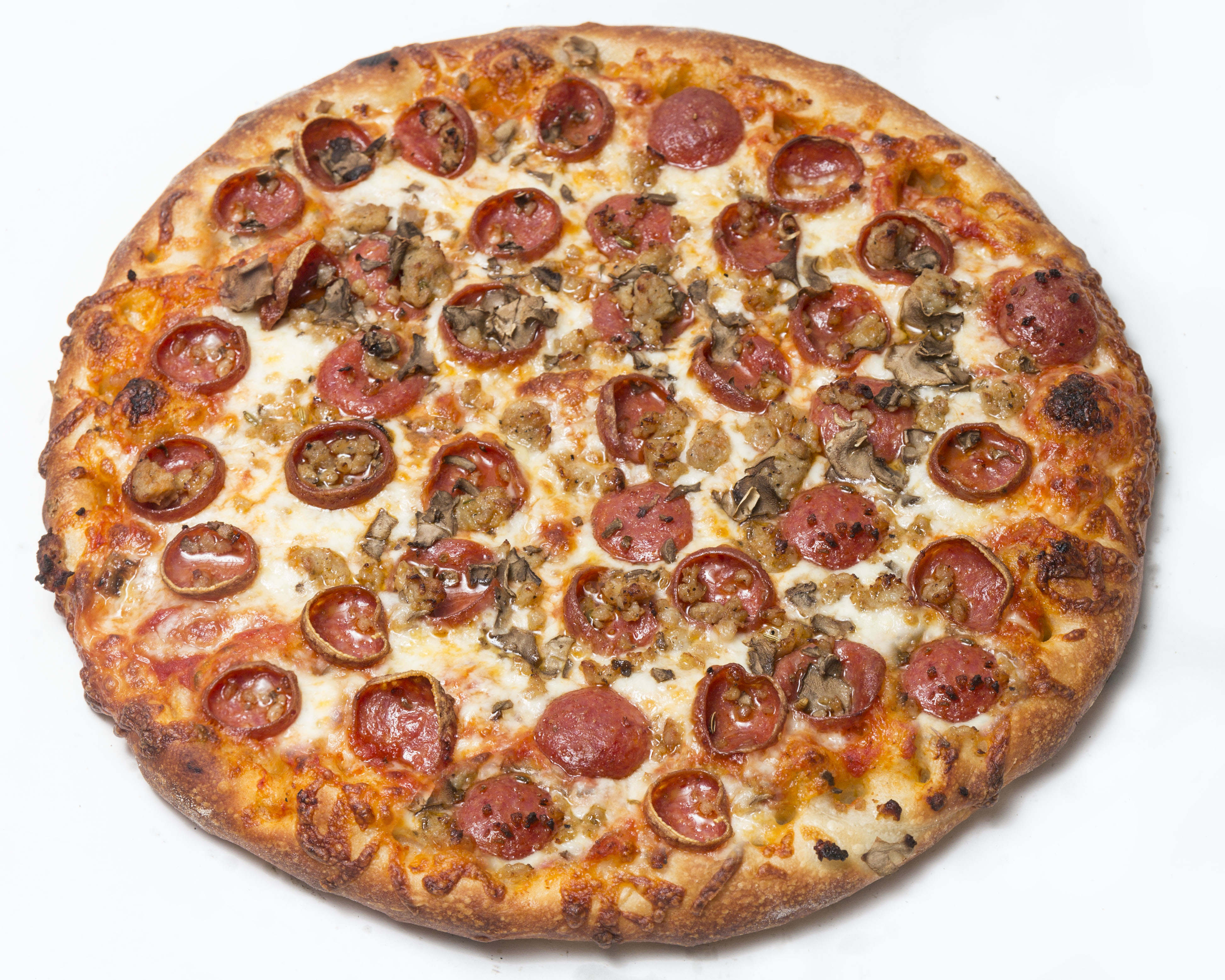 Order The 3 Stooges Pizza food online from Perri's Pizzeria store, Rochester on bringmethat.com