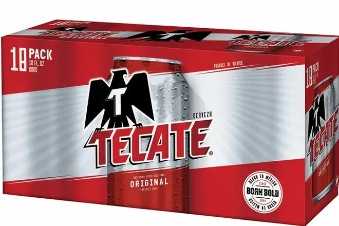 Order Tecate Cerveza, 18 pk, 12 oz cans, 4.55% ABV food online from Sousa Wines & Liquors store, Mountain View on bringmethat.com