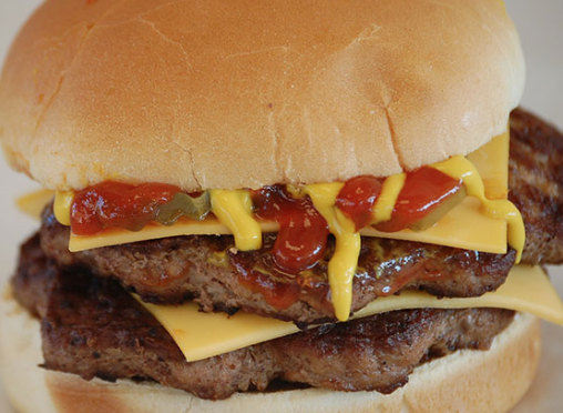 Order Double ¼ LB Burger  food online from Martin Restaurant store, Rockmart on bringmethat.com