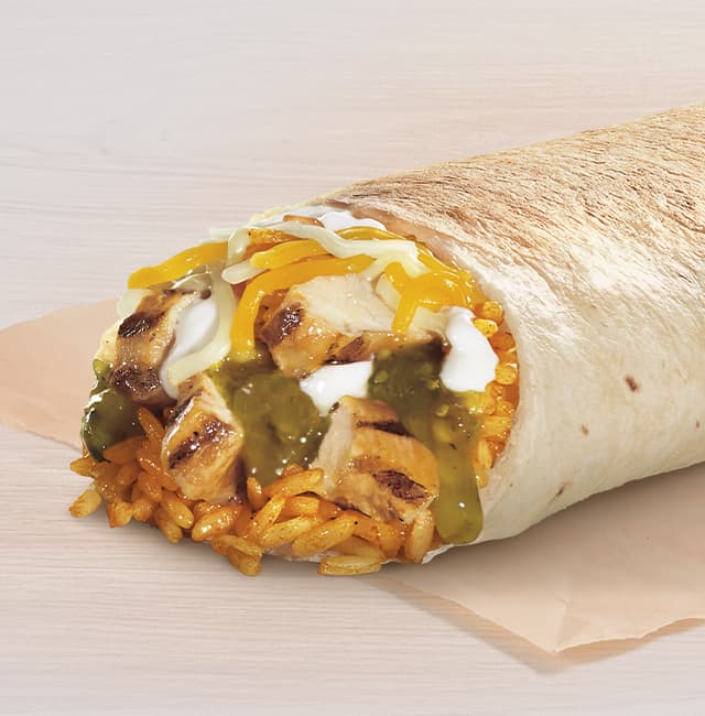 Order Salsa Verde Grilled Chicken Burrito food online from Taco Bell store, Modesto on bringmethat.com