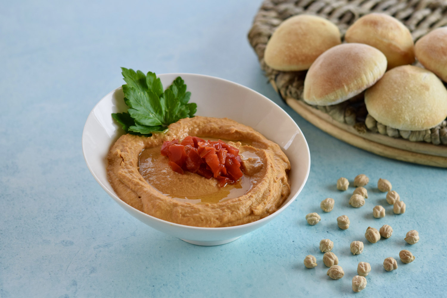 Order Spicy Hummus Dip food online from Andalous Mediterranean Buffet store, Richardson on bringmethat.com