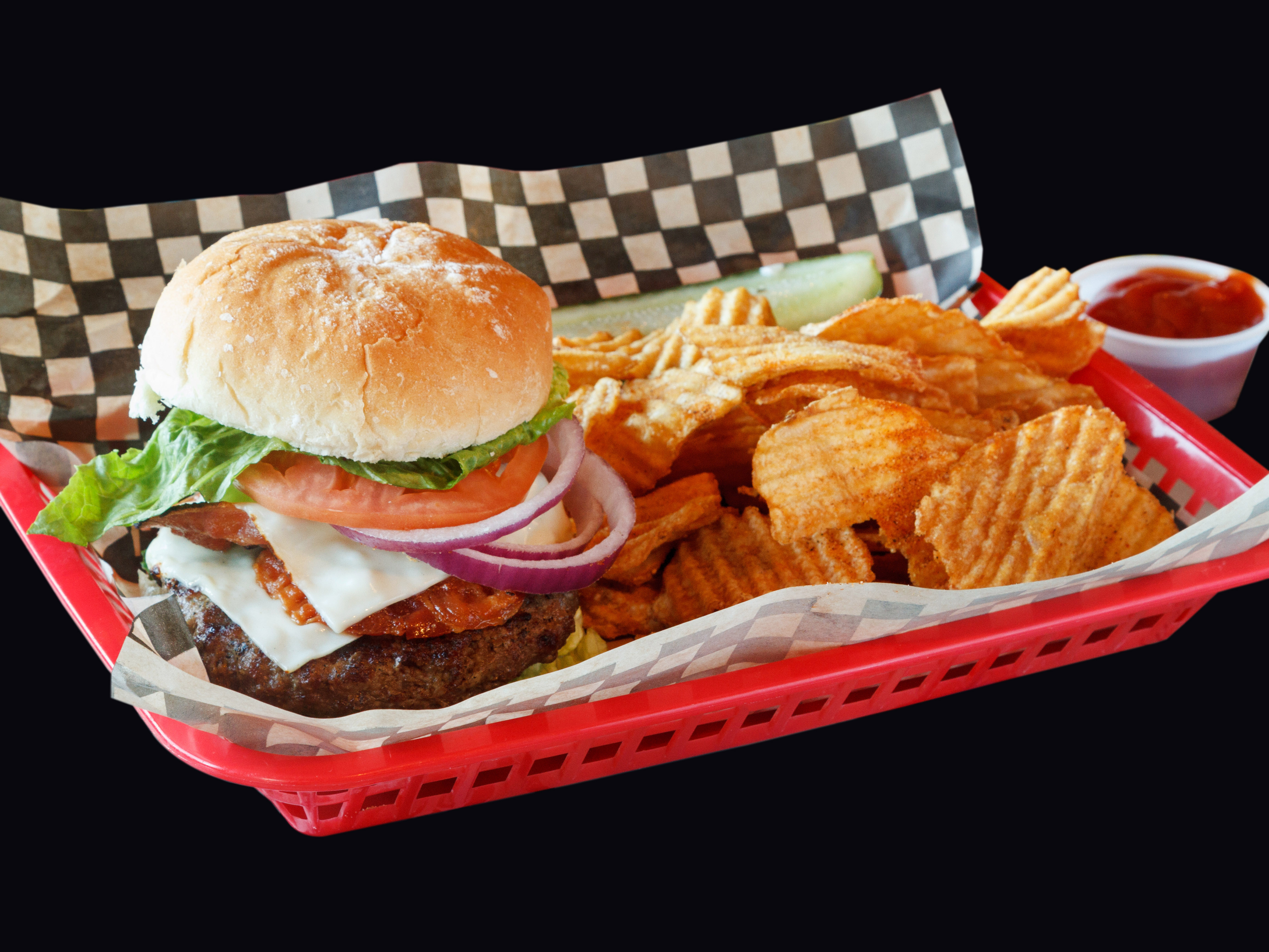 Order Bacon Burger food online from The Bone Station store, Westerly on bringmethat.com