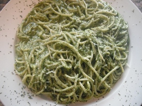 Order Spaghetti al Pesto food online from Zorbas Pizza store, Millbrae on bringmethat.com