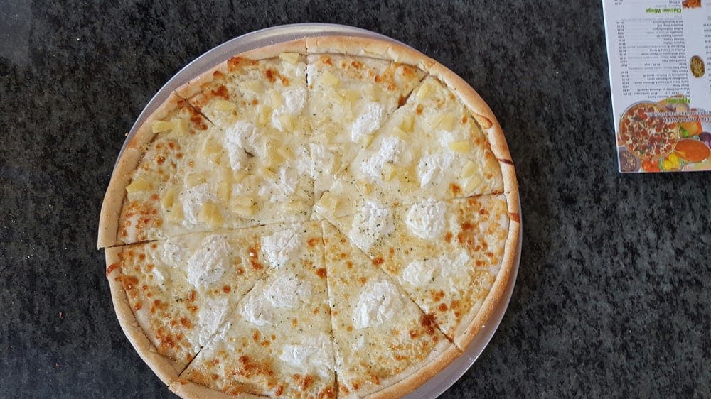 Order Greek White Pizza - Small 12'' (8 Slices) food online from  Giuseppe's Pizza Shop store, Keeseville on bringmethat.com