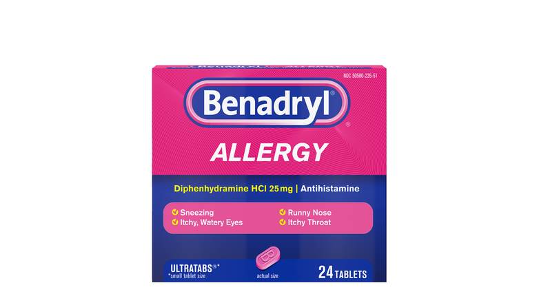 Order Benadryl - Allergy Ultratab Tablets food online from Route 7 Food Mart store, Norwalk on bringmethat.com