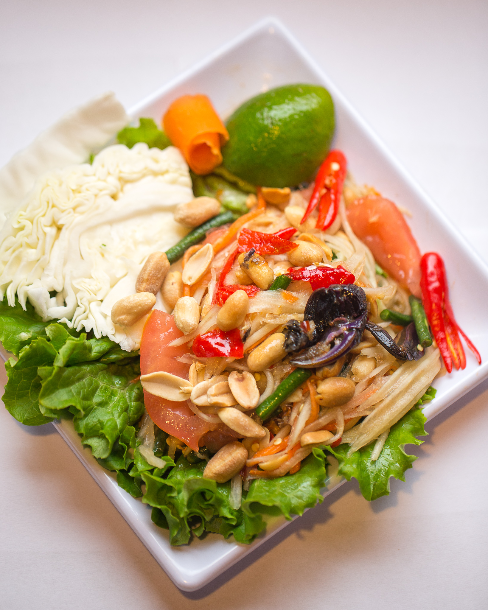 Order Green Papaya Salad food online from Salween Thai store, Omaha on bringmethat.com