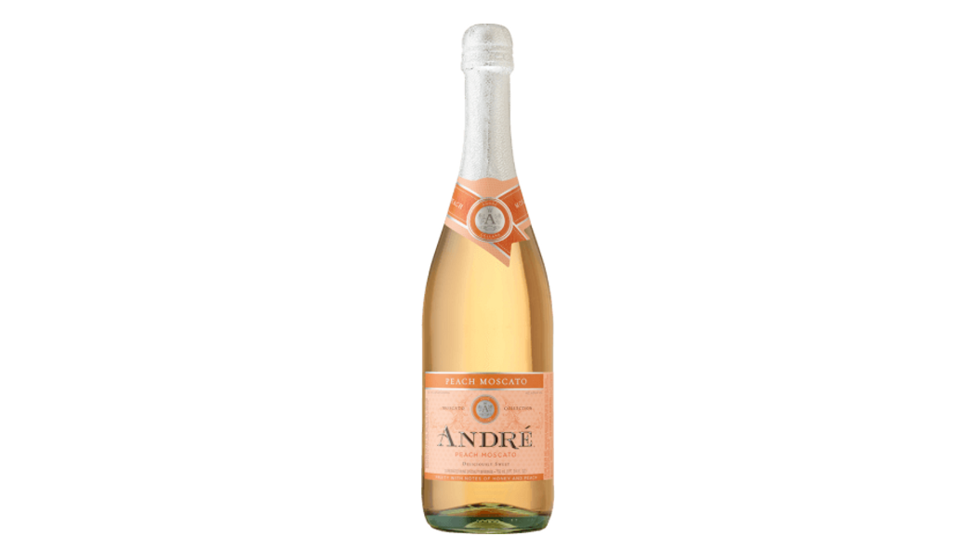 Order Andre Peach Moscato Champagne Blend Sparkling Wine 750mL food online from M & M Liquor & Jr Market store, Anaheim on bringmethat.com