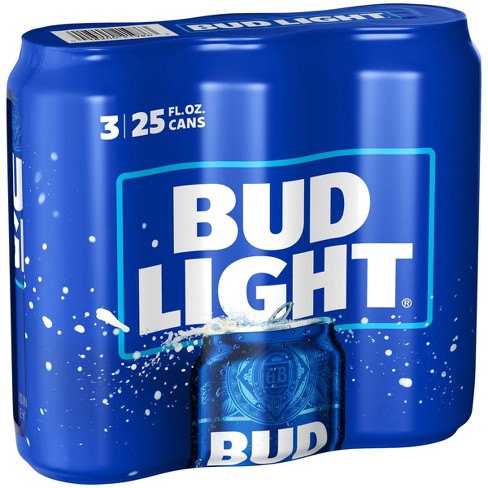 Order Bud Light Beer, 3 Pack Beer, 25 FL oz. Cans food online from Village Wine & Spirits store, Ventura on bringmethat.com