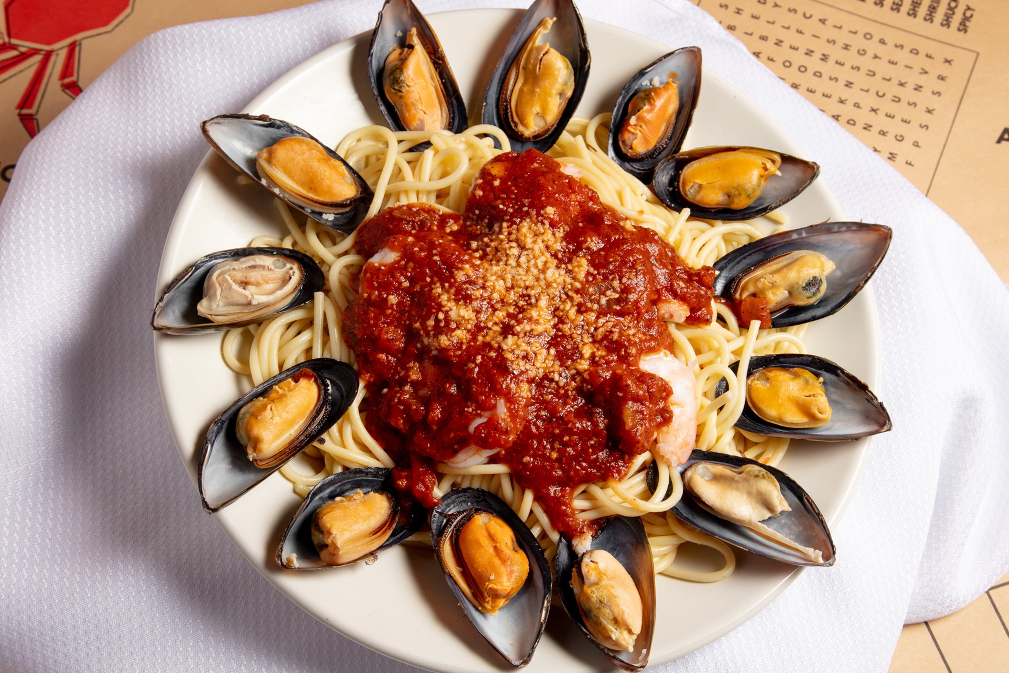 Order Seafood Spaghetti Marinara food online from Hook & Reel Cajun Seafood & Bar store, Falls Church on bringmethat.com