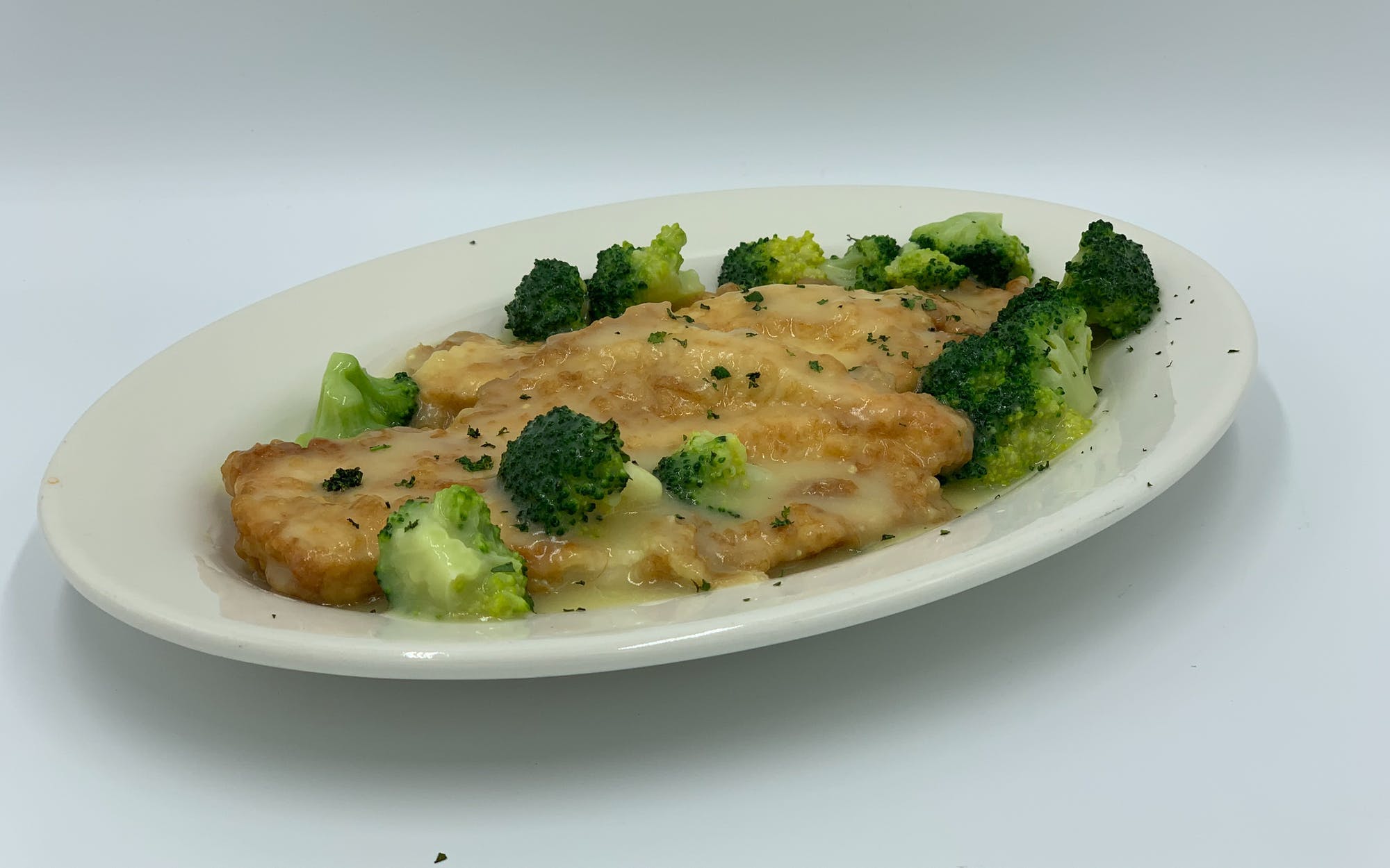 Order Chicken Francaise - Entree food online from Mario Pizza store, Westbury on bringmethat.com
