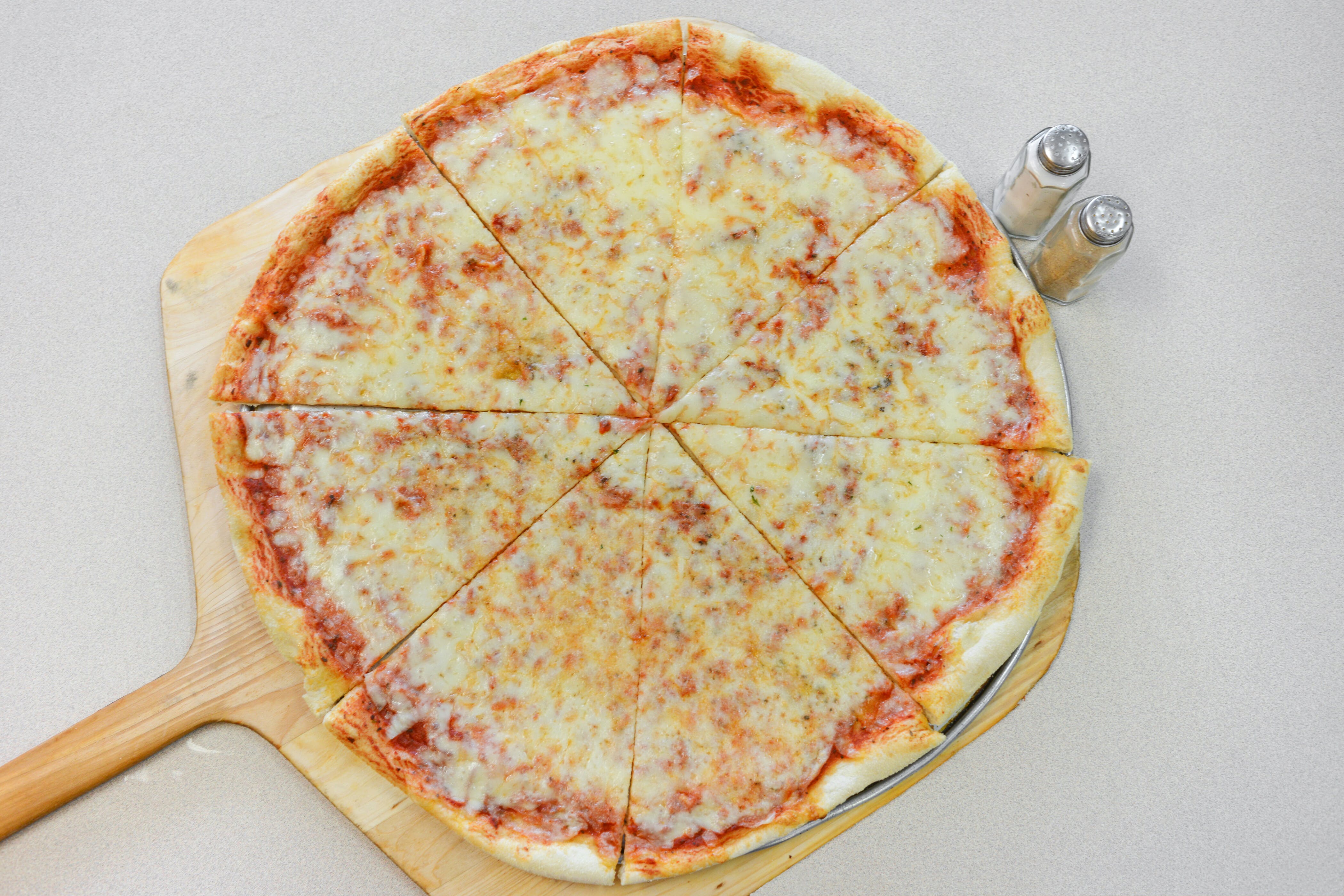 Order Plain Round Cheese Pizza - Medium 14" food online from Picasso Pizza of Trexlertown store, Trexlertown on bringmethat.com
