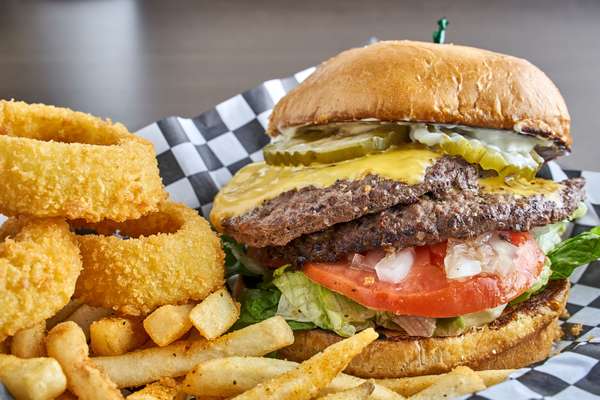 Order 1/2 lb.Belly Buster Burger Special food online from Long Wong's of Laveen store, Phoenix on bringmethat.com
