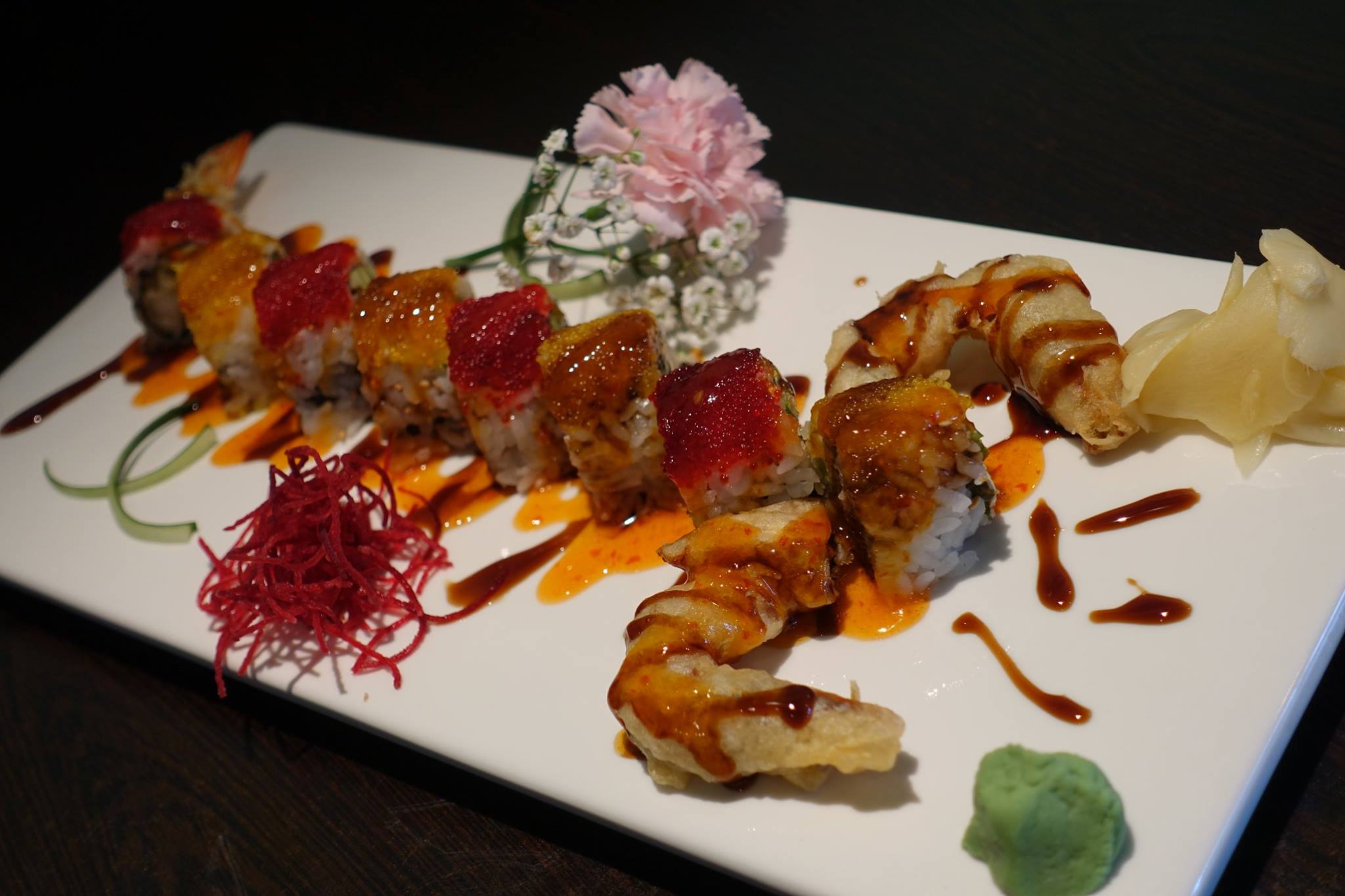 Order E27. Scorpion Roll food online from Ginza Sushi & Grill Restaurant store, Champlin on bringmethat.com